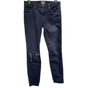 J.Crew Mid-Rise Toothpick Jeans Classic 5 Pocket Distressed Raw Edge Size 28x27